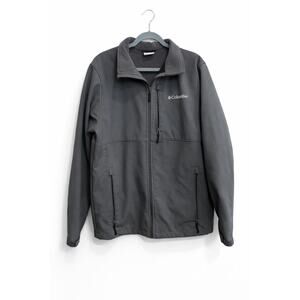 Columbia Mens Softshell Jacket Gray Full Zip Outdoor Coat Size Large